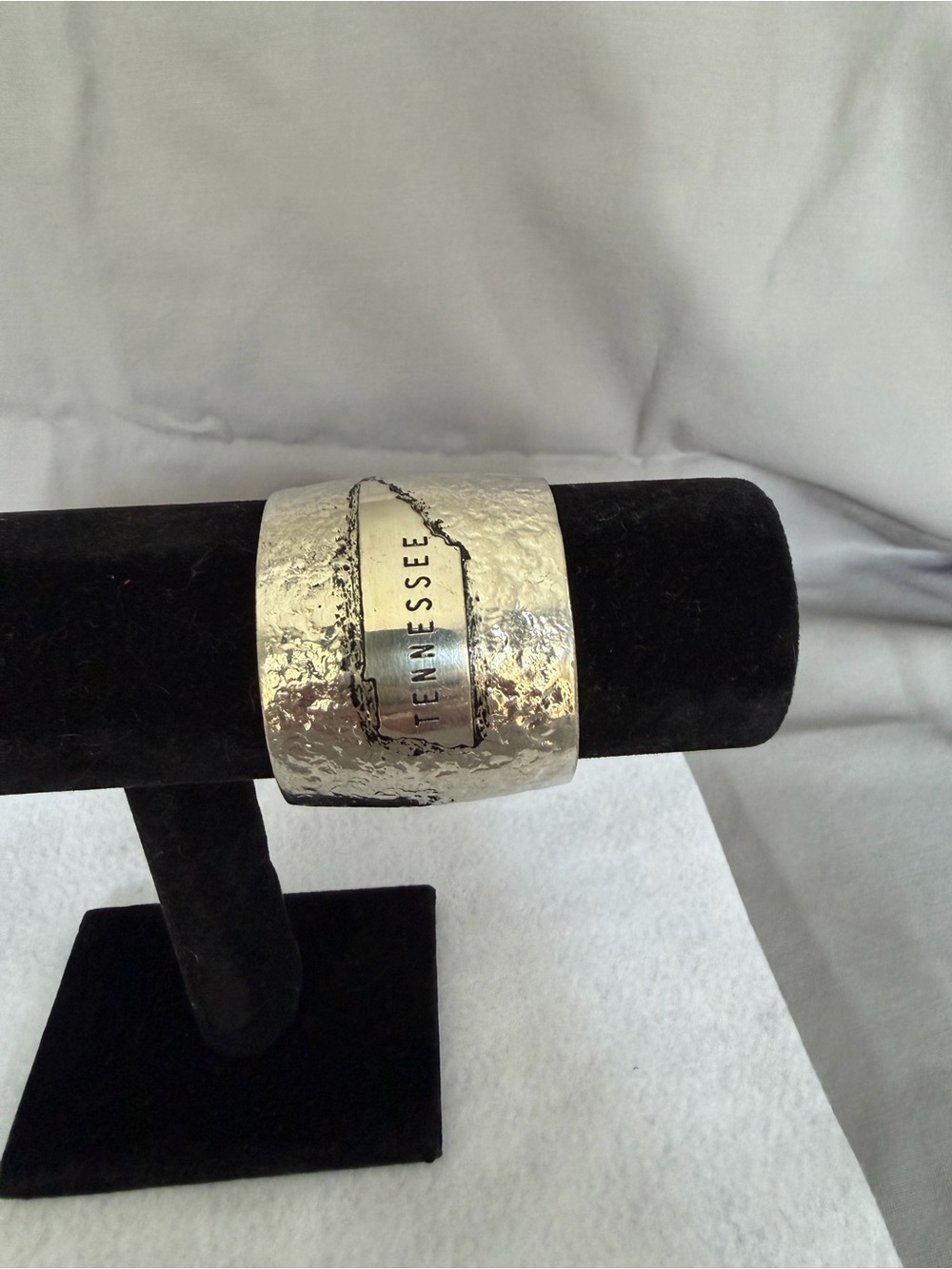 Silver Tennessee Hammered Cuff Bracelet